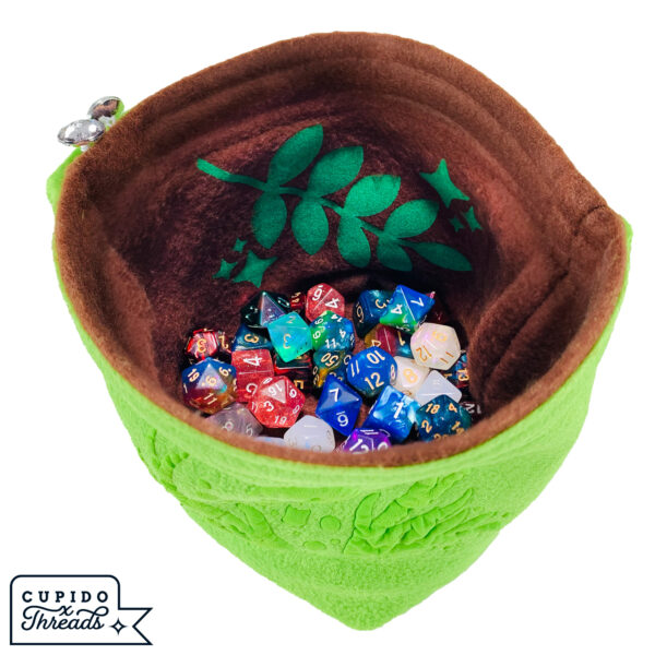 Cupido Threads Brown/Green Reversible Dice Bag