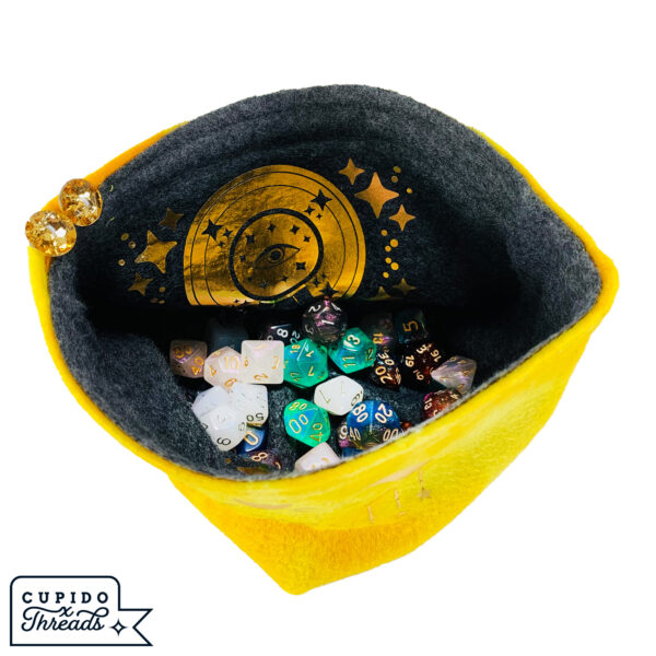 Cupido Threads Dark Gray/Yellow Reversible Dice Bag