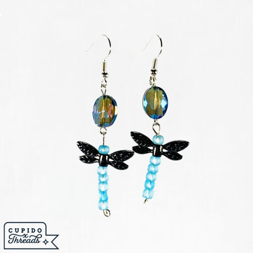 Cupido Threads Sky Blue Dragonfly Earrings Jewelry