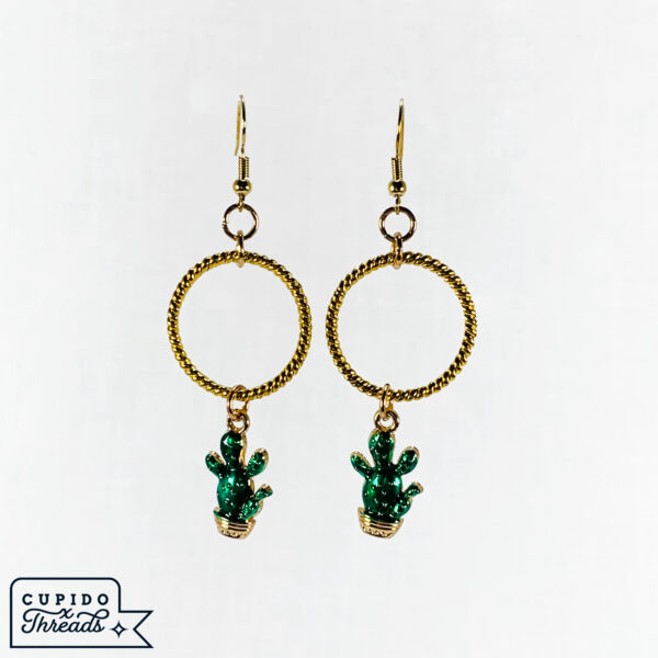 Cupido Threads Gold Ring Cactus Earrings Jewelry