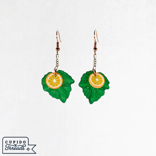 Cupido Threads Citrus Leaf Earrings Jewelry