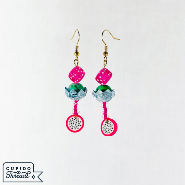 Cupido Threads Dragonfruit SugarDice Earrings Jewelry