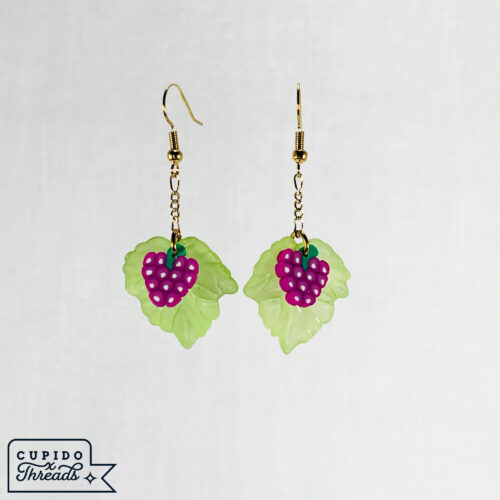 Cupido Threads Light Grape Leaf Earrings Jewelry