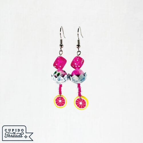 Cupido Threads Pink SugarDice Earrings Jewelry