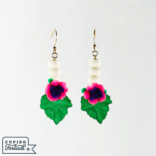 Cupido Threads Pink Rose Earrings Jewelry