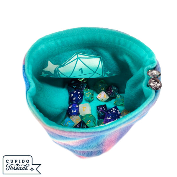 Cupido Threads Teal/Holographic Reversible Dice Bag