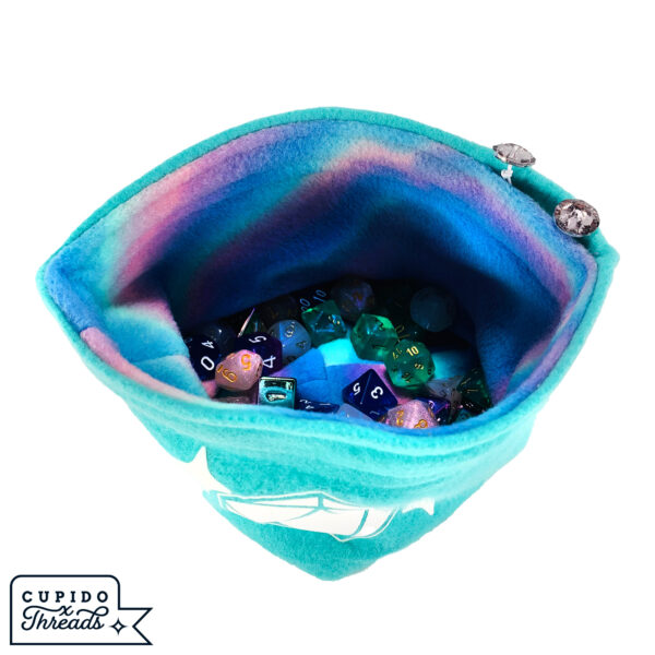 Cupido Threads Teal/Holographic Reversible Dice Bag