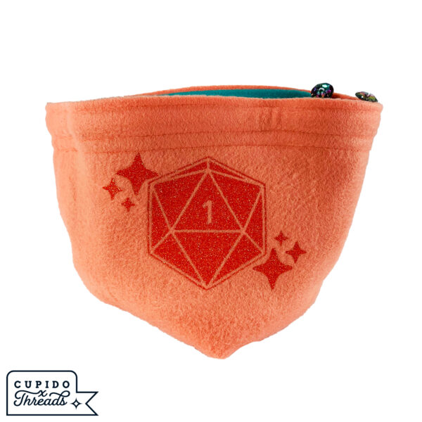 Cupido Threads Coral/Teal Reversible Dice Bag