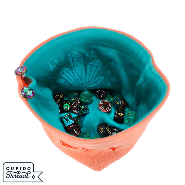 Cupido Threads Coral/Teal Reversible Dice Bag