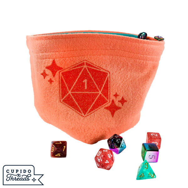 Cupido Threads Coral/Teal Reversible Dice Bag