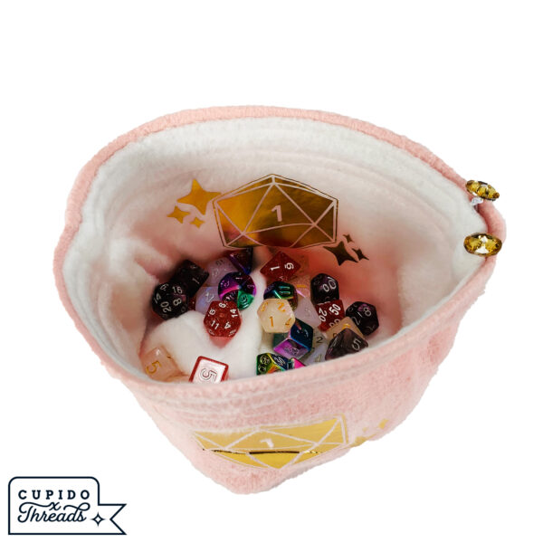 Cupido Threads White/Pink Reversible Dice Bag