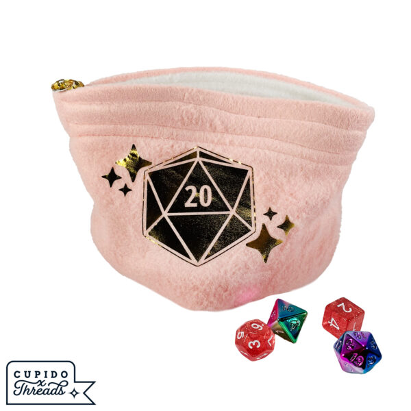 Cupido Threads White/Pink Reversible Dice Bag