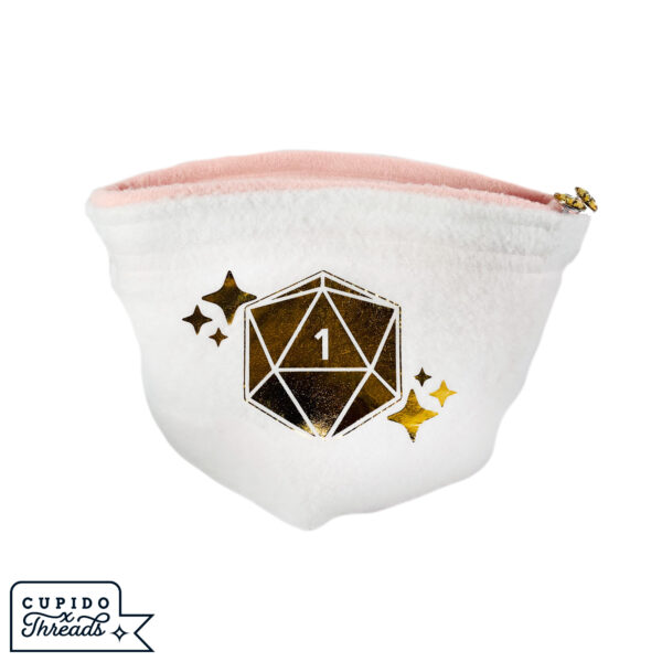 Cupido Threads White/Pink Reversible Dice Bag