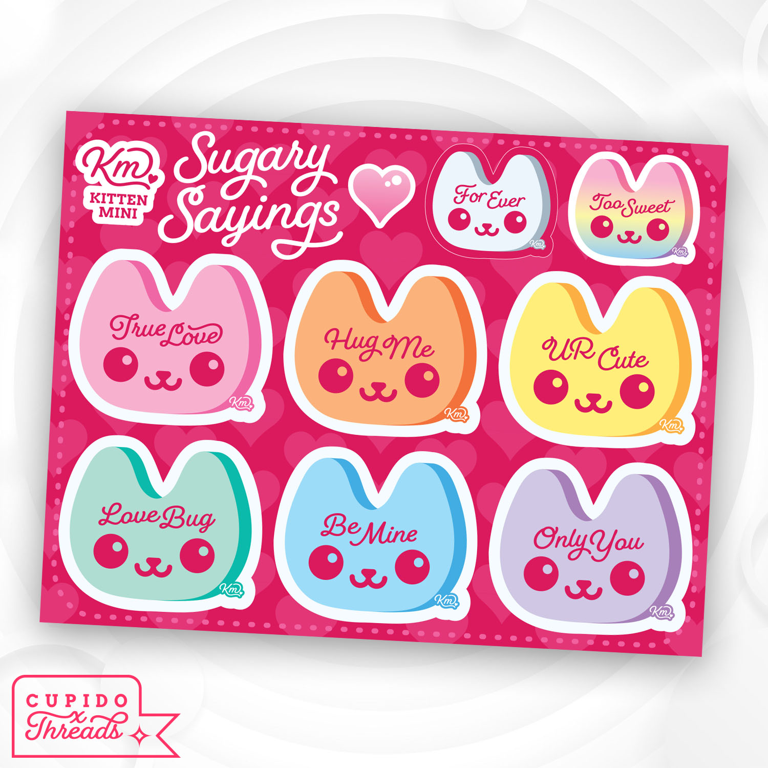 sugary sayings cupido threads vinyl stickers