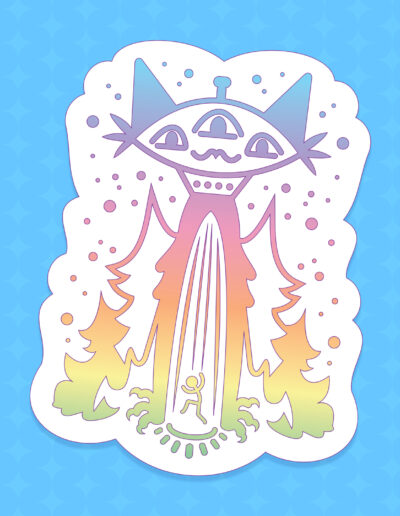 CupidoThreads_SingleSticker_UFOCat-WhiteRainbow